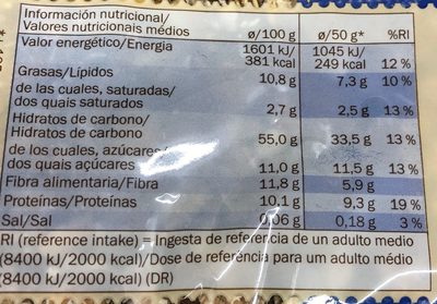 Frutos Secos - Muesli Integral - Nutrition facts - es