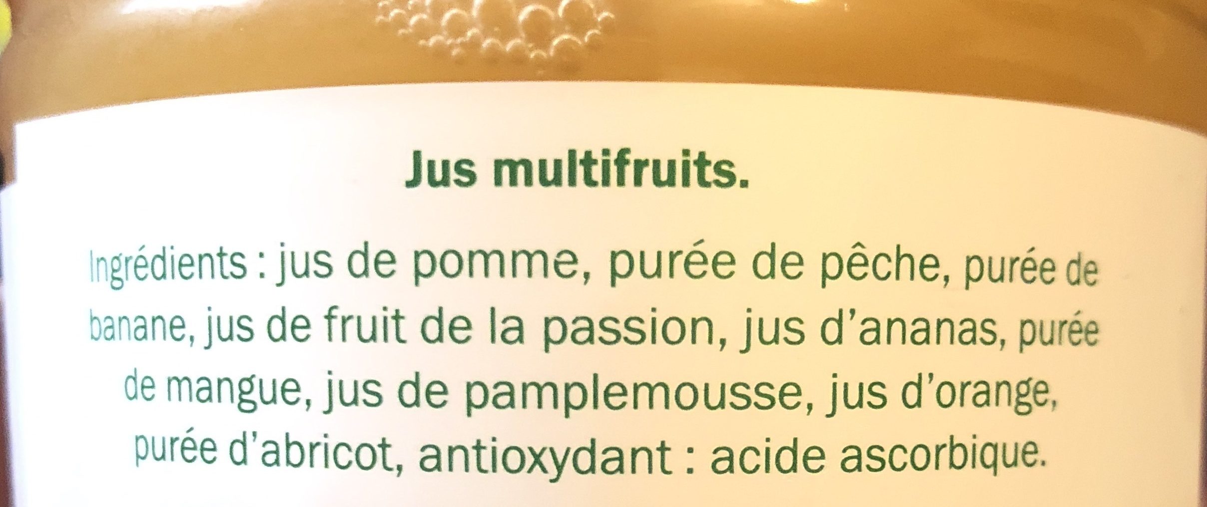 SOLEVITA MULTIFRUITS - Ingredients - fr