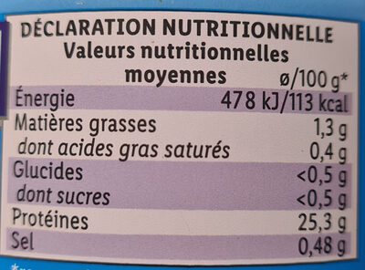 Thon entier au naturel - Nutrition facts - fr