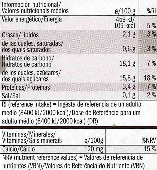 Postre de soja con chocolate - Nutrition facts - es