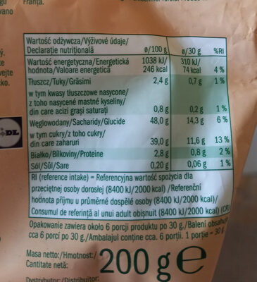Soft Figs Dried - Nutrition facts - cs