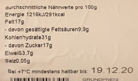 Sahnetorte Lebkuchengeschmack to go - Nutrition facts - de
