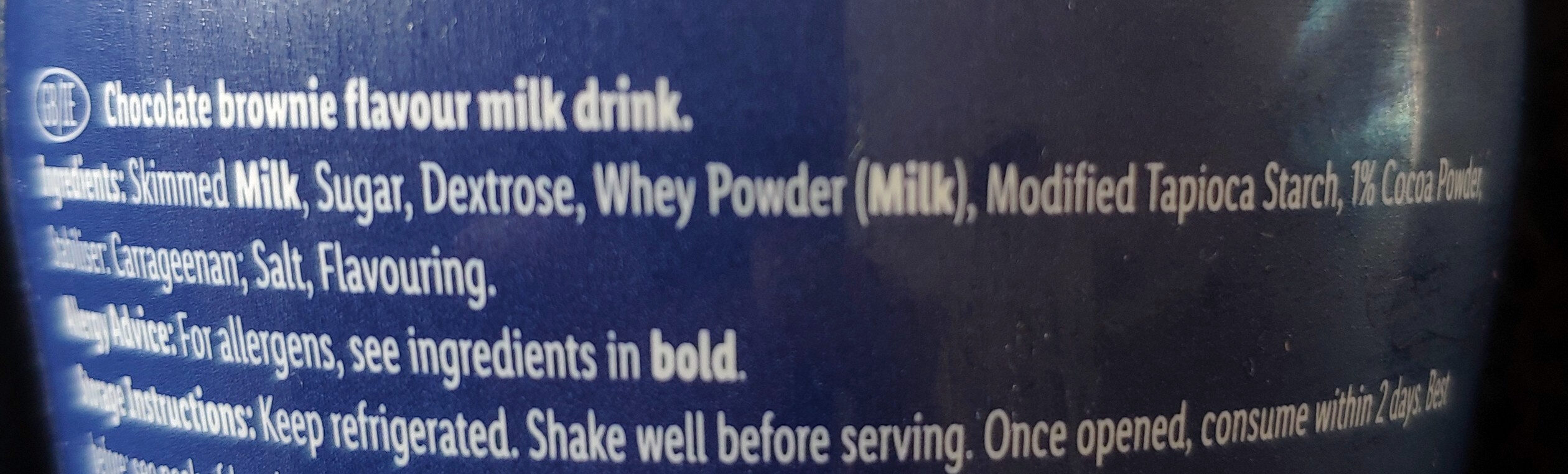 Milk Drink Mcennedy, Brownie Flavour - Ingredients - en