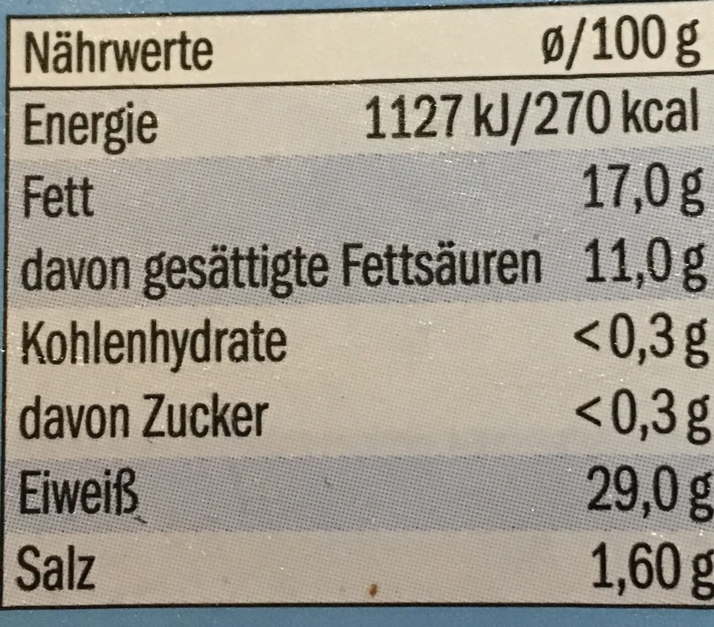 Käse Aufschnitt leicht - Nutrition facts - de