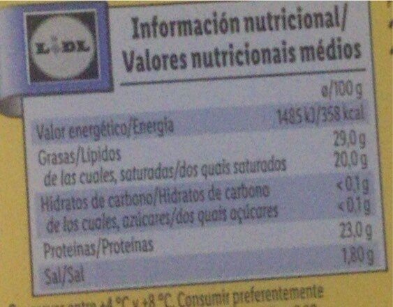 Queso Sandwich - Nutrition facts - es
