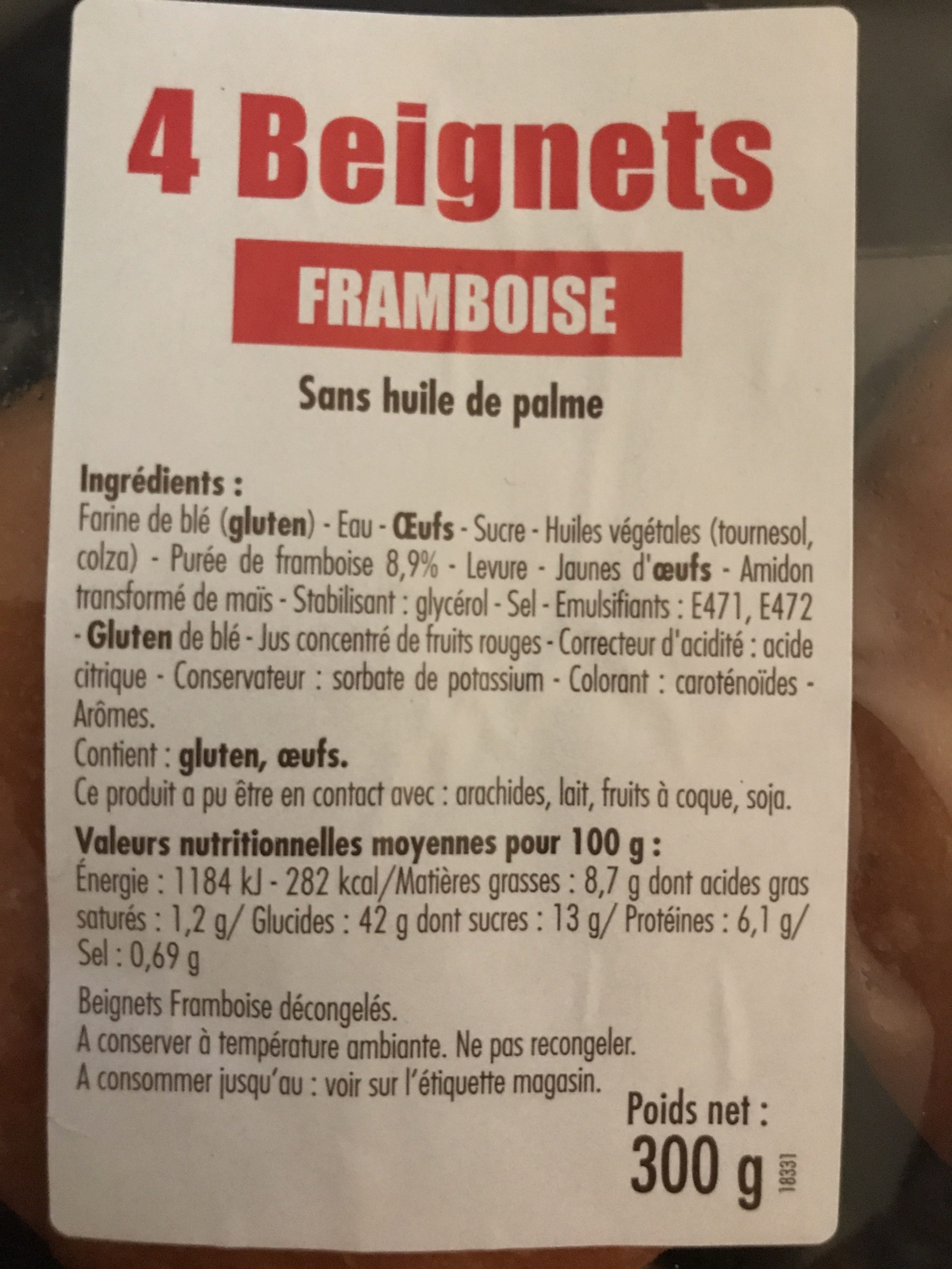Beignets framboise - Ingredients - fr