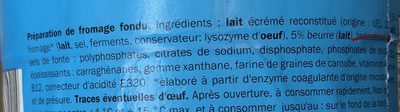 Portions de fromage - Ingredients - fr