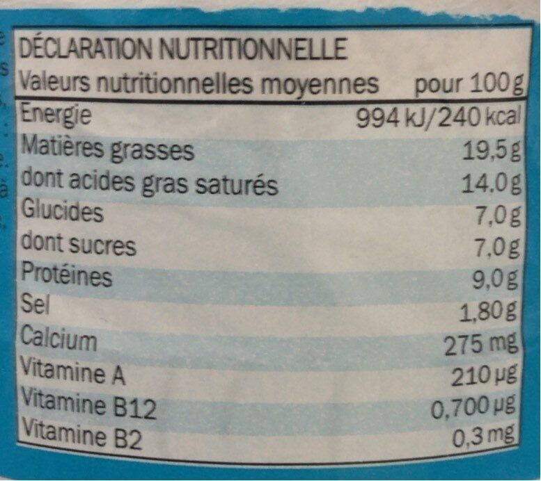 Portions de fromage - Nutrition facts - fr