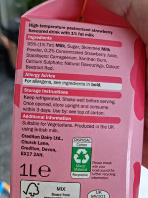 Strawberry milk - Ingredients - en