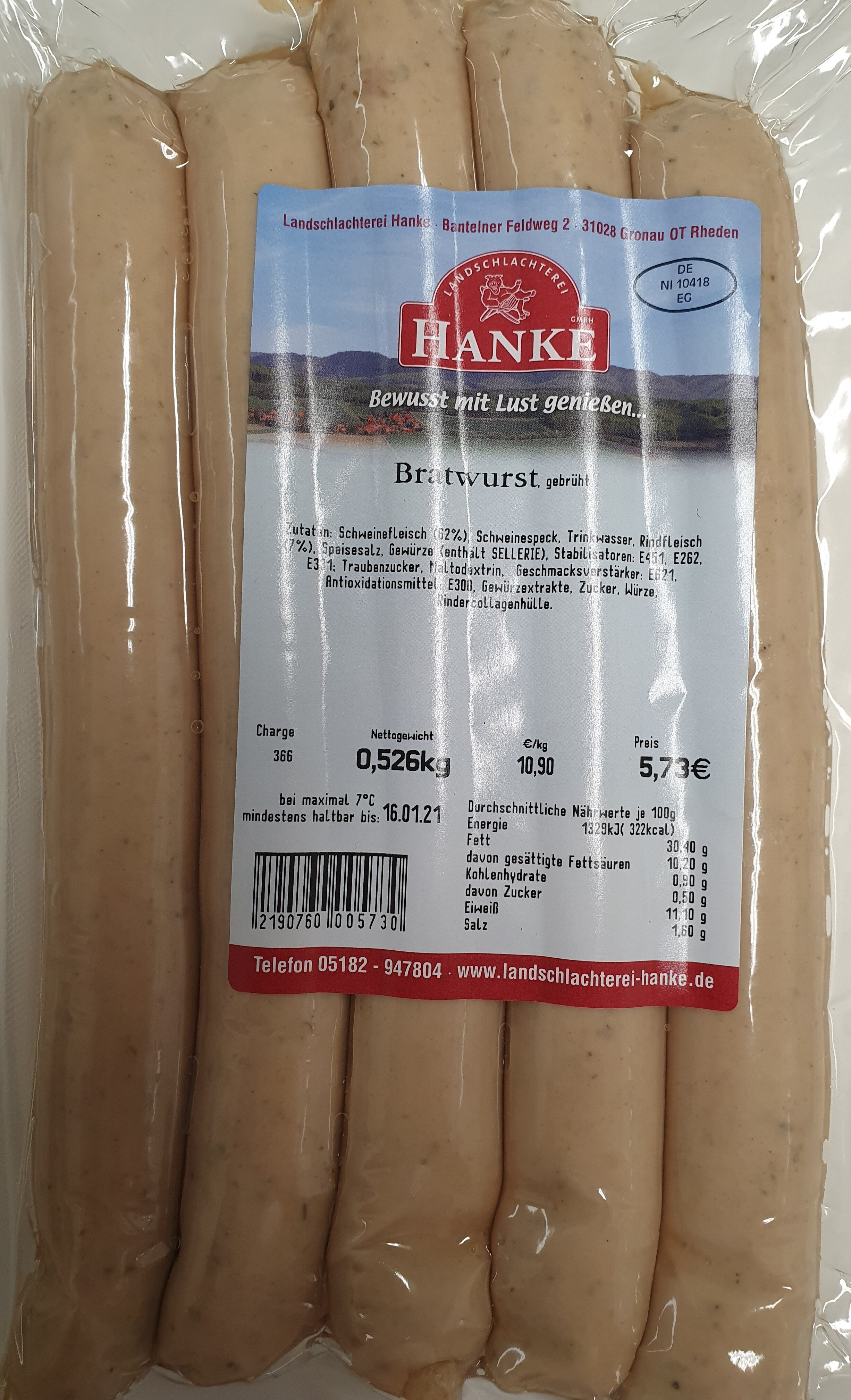 Bratwurst gebrüht Hanke - Product - de