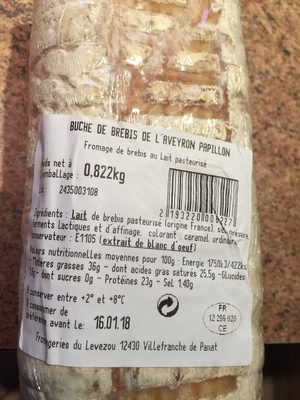 Buche de brebis de l’Aveyron - Ingredients - fr