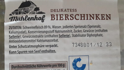 Delikatess Bier-Schinken - Ingredients