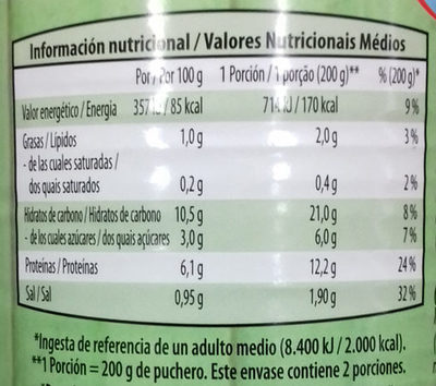 Puchero vegetariano de judías con tiras de soja - Nutrition facts - es