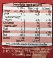Fruitijs aardbeiensmaak - Nutrition facts - nl