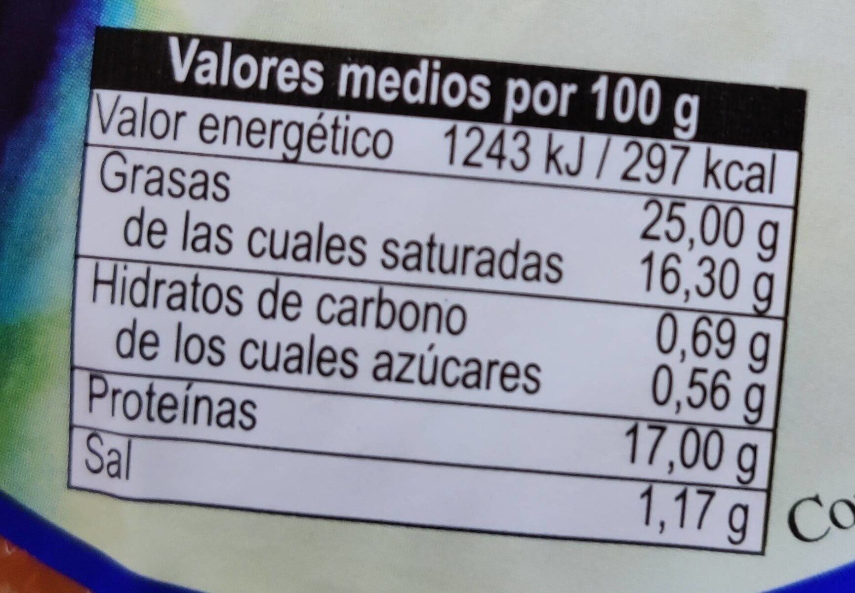 Queso Arzúa Ulloa - Nutrition facts - es