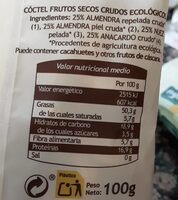 Frutos secos crudos Gutbio - Nutrition facts - es