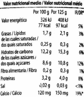 Postre de soja frutos rojos - Nutrition facts - es