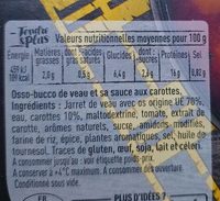 Osso Bucco de veau - Nutrition facts - fr