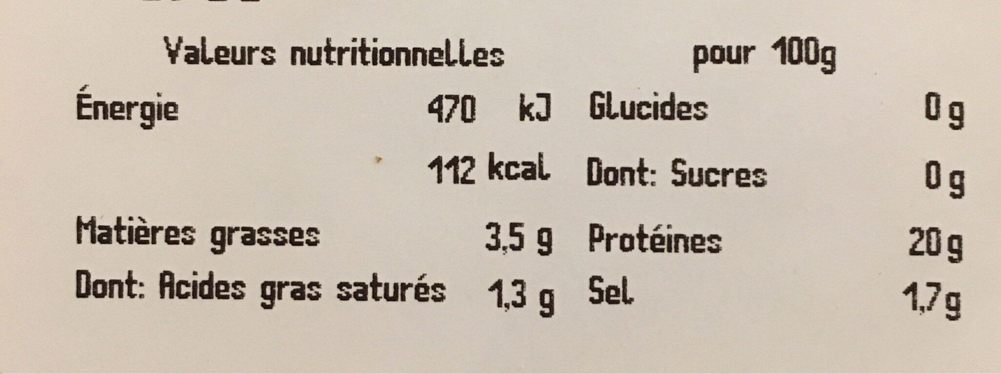 Jambon blanc 3 tranches - Nutrition facts - fr