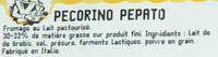 Pecorino Pepato (33 % MG) - Ingredients - fr