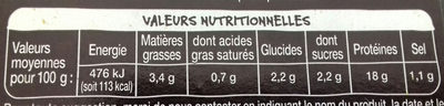 brochettes de poulet curry ananas - Nutrition facts - fr