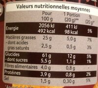 Tuiles Hot & Spicy - Nutrition facts - fr