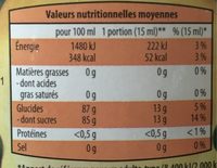 Sirop D'Érable - Nutrition facts - fr