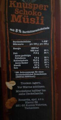 Knusper Schoko Müsli - Nutrition facts - de