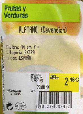 Plátanos de Canarias - Ingredients - es