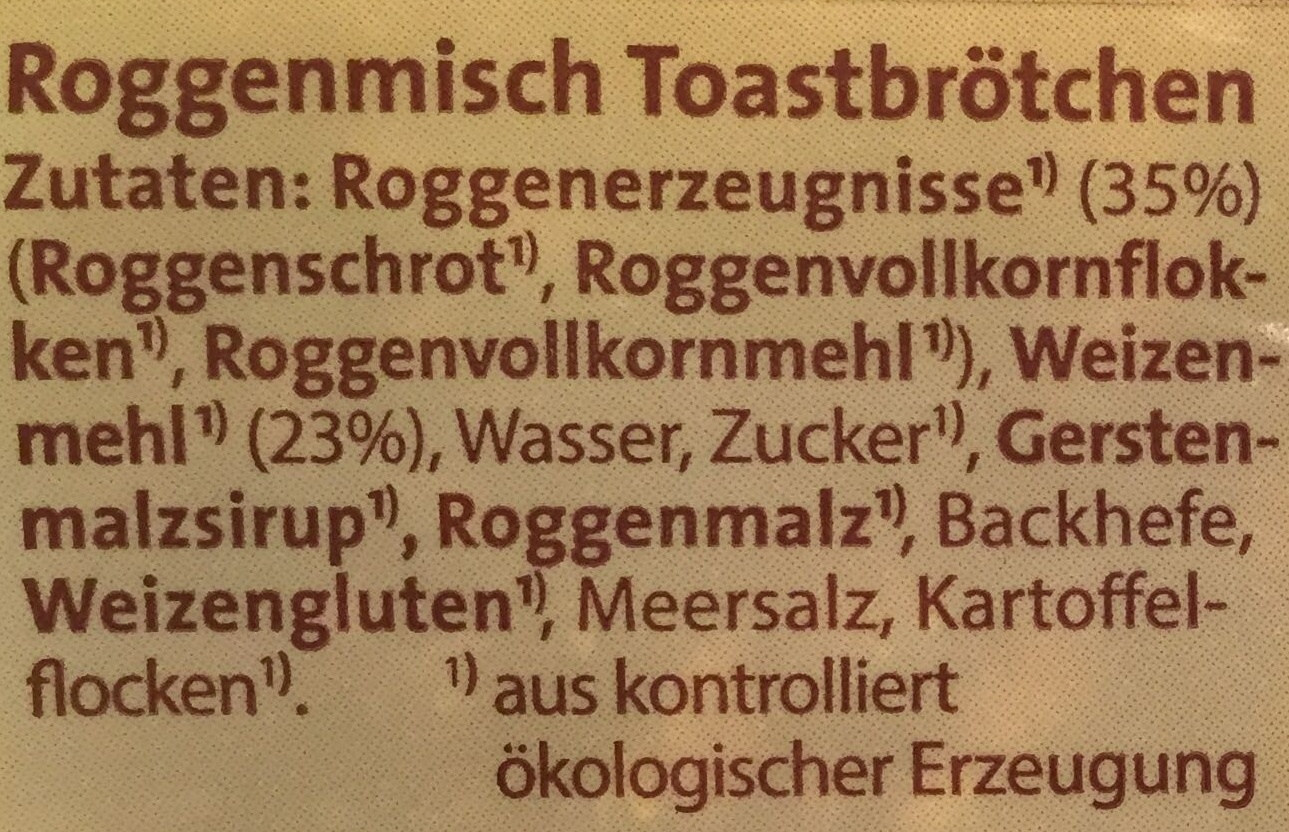 Finnkorn Toastbrötchen - Ingredients - de