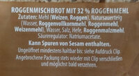 Bauernschnitten Roggenmischbrot - Ingredients - de