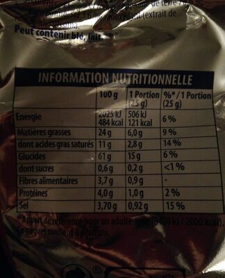Chipster - Nutrition facts - fr