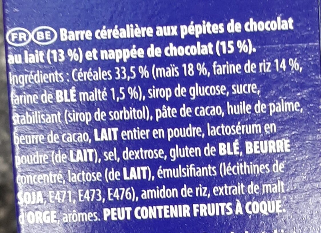 Prince Choco'🍫Barre - Barre céréalière au chocolat🍫 - Ingredients - fr