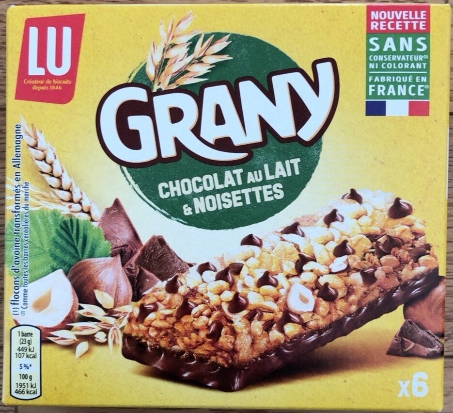 Grany chocolat au lait noisettes - Product - fr
