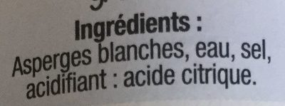 37cl aperges blanches grosses - Ingredients - fr