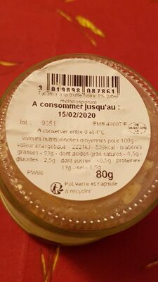 Tarama à la truffe noire - Nutrition facts - fr