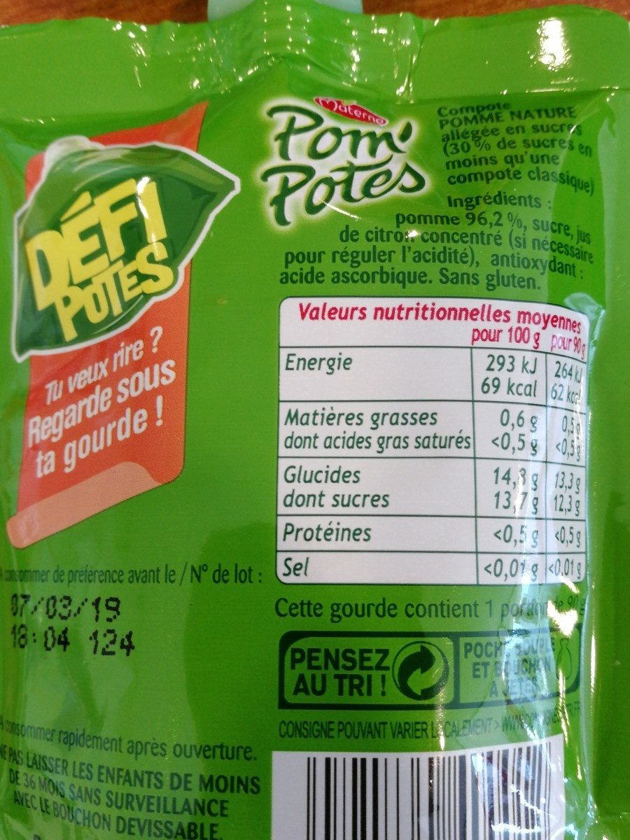 Pom'Potes Pomme - Ingredients - fr