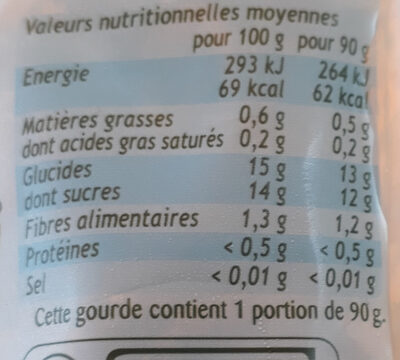 Pom'Potes Pomme - Nutrition facts - fr