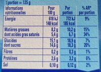Yaos Le Yaourt à la Grecque Stracciatella 4 x 125 g - Nutrition facts - fr
