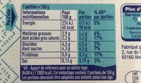 Kefir Kremly 2 pots - Nutrition facts - fr