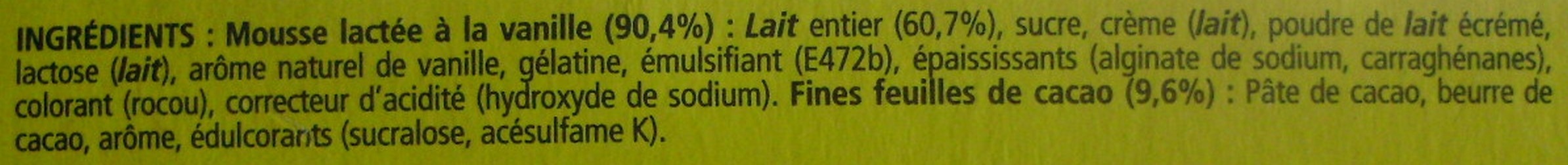 Feuilleté de Mousse Vanille (4 Pots) - Ingredients - fr