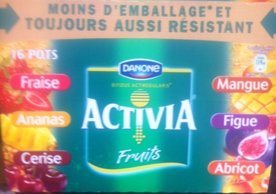 Activia Fruits (Fraise, Ananas, Cerise, Mangue, Figue, Abricot) 16 Pots - Product