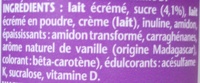 Taillefine les Desserts Fondant à la Vanille (0,9 % MG) - Ingredients - fr