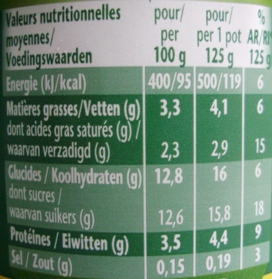 Activia Fruits Ananas - Nutrition facts - fr