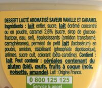 Danette vanille et caramel - Ingredients - fr