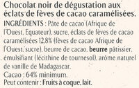 NESTLE L'ATELIER Carrés Dégustation Eclat Noir 192g - Ingredients - fr