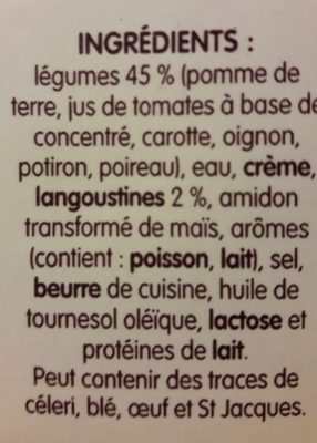 délice de légumes & langoustines - Ingredients - fr