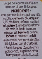 Fondue de Poireaux aux St Jacques - Ingredients - fr