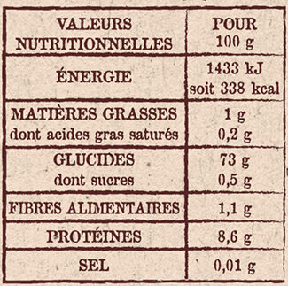 Riz Long Grain de Camargue - Nutrition facts - fr