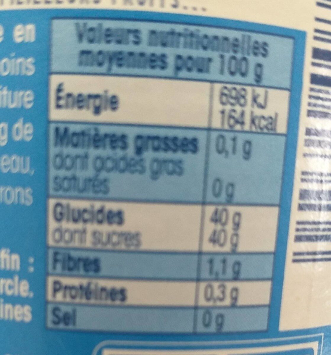 Confiture Fraises - Nutrition facts - fr